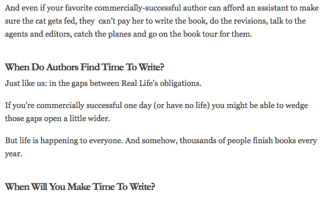 graphic extract from the article The Difference Between You And A Published Writer