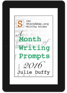 A Month of Writing Prompts 2016, cover on tablet