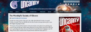 Uncanny Magazine screenshot featuring Mary Robinette Kowal's story The Worshipful Society of Glovers