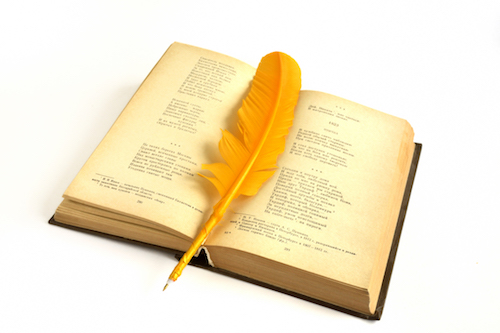 poetry book and quill
