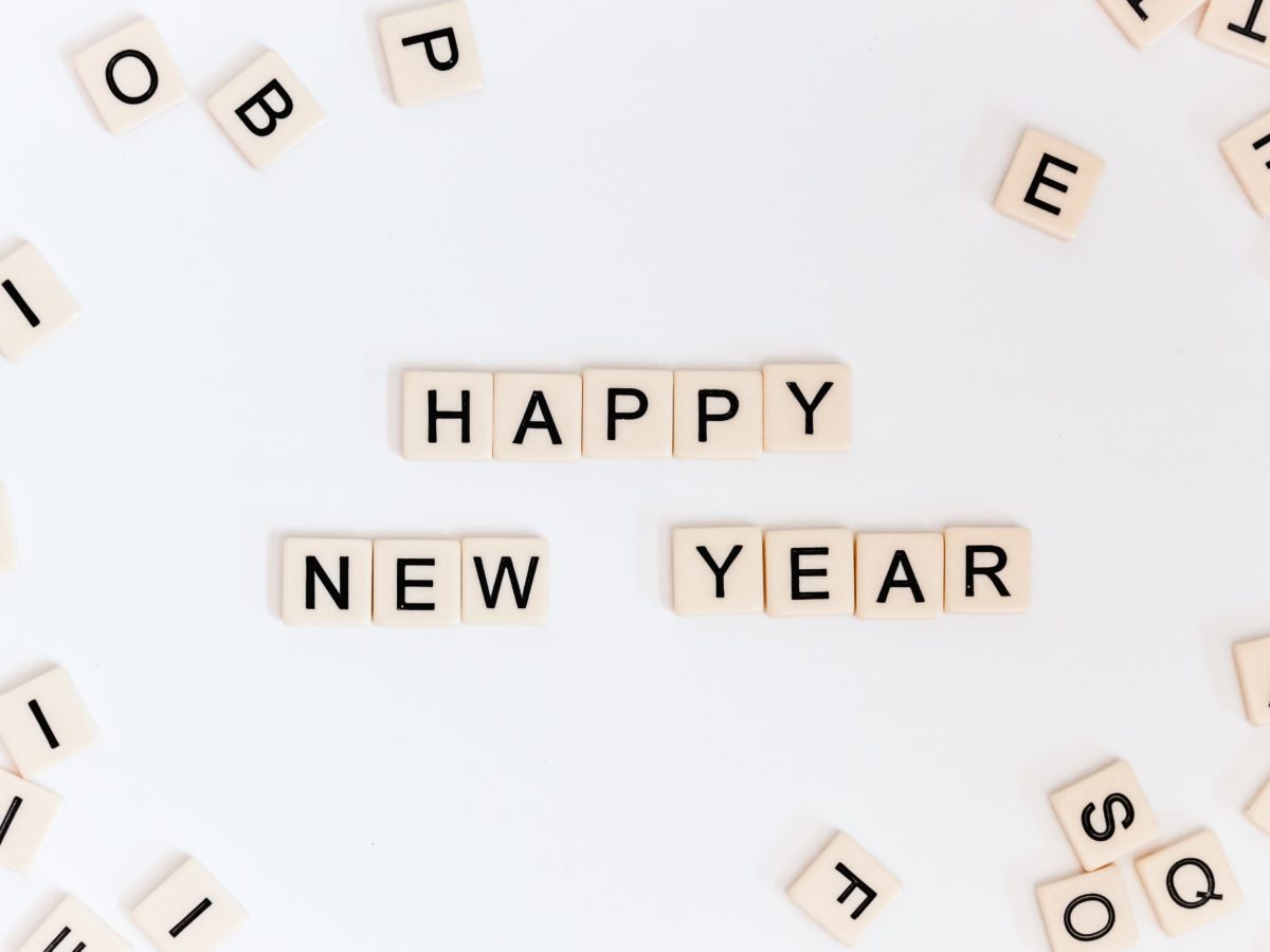 Scrabble tiles spelling Happy New Year