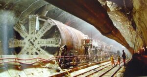 picture of the channel tunnel digging machines