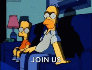 homer and bart urging you to 'join us'