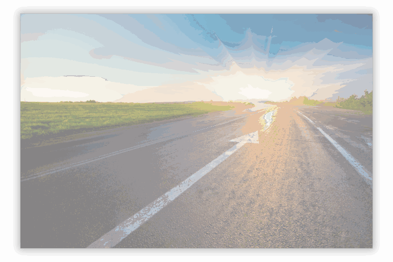 picture of a road with an arrow down the middle white line