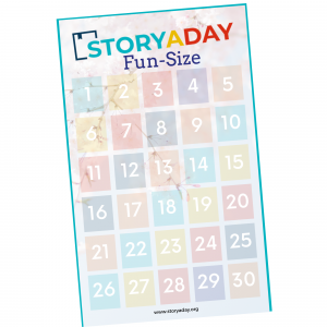 image of StoryADay fun-size challenge bingo card